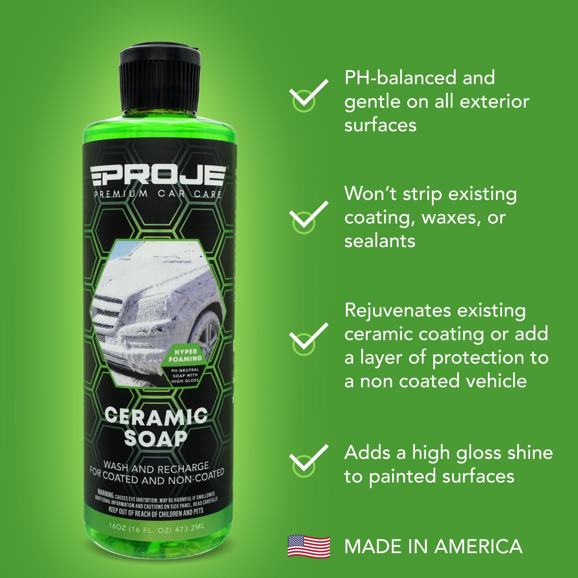 Restoring Ceramic Car Wash Soap - (16oz), 3 Bottles | Adds Hydrophobic Protection | Maintains Ceramic Coatings, Waxes or Sealants | Torque Detail