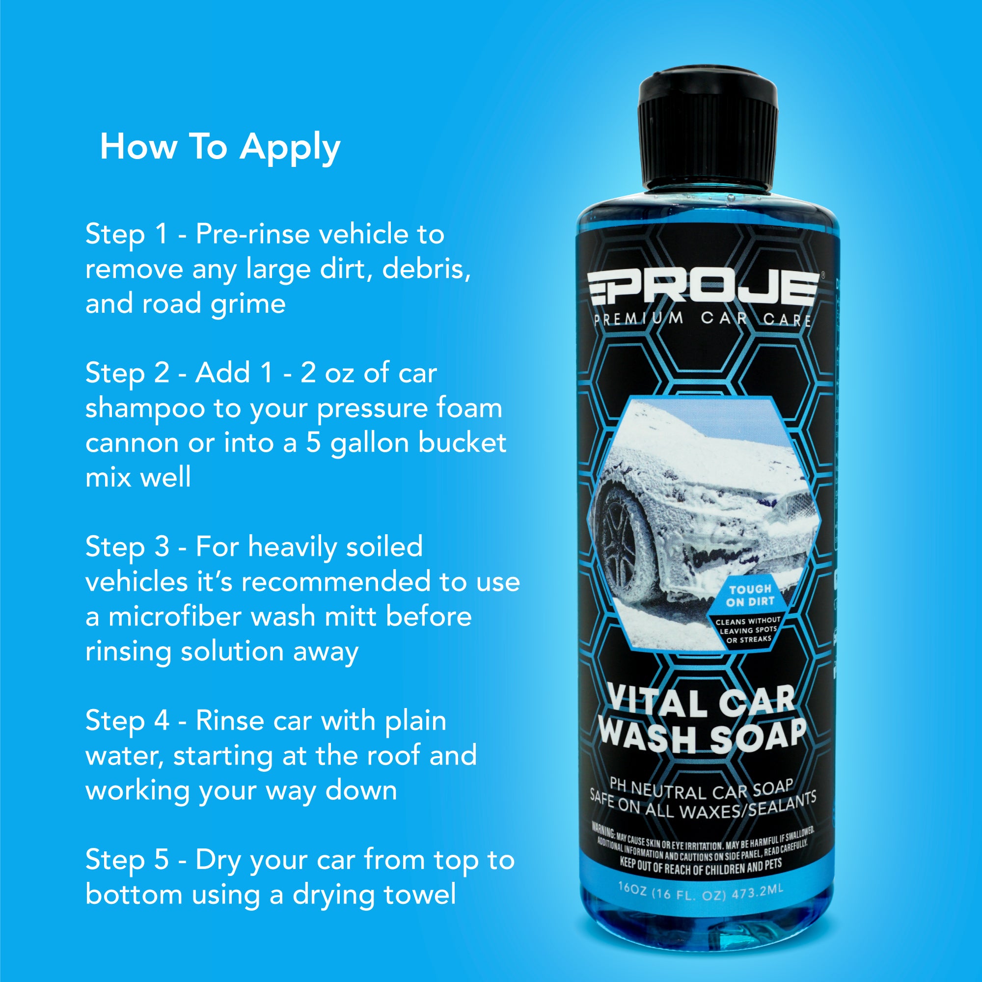 Vital Car Wash Soap - PH Balanced - Wont Strip Waxes or Ceramic